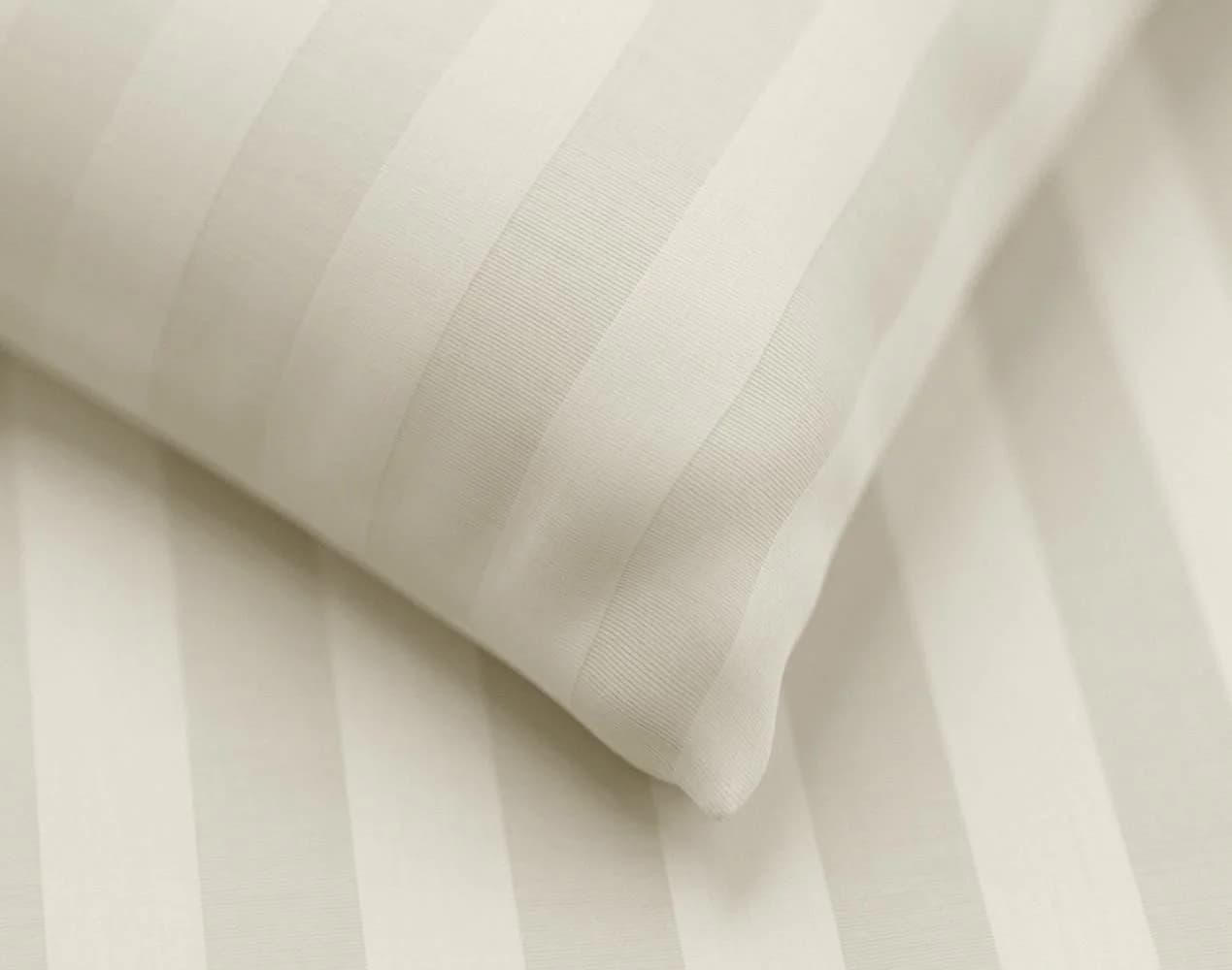 Carpe Sonno Bettwäsche Damast Set 135x200 155x220 Baumwolle Creme Gestreift - Bild 3
