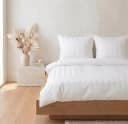 Carpe Sonno Damast Bettwäsche Set Weiß Streifen Baumwolle Bild 1