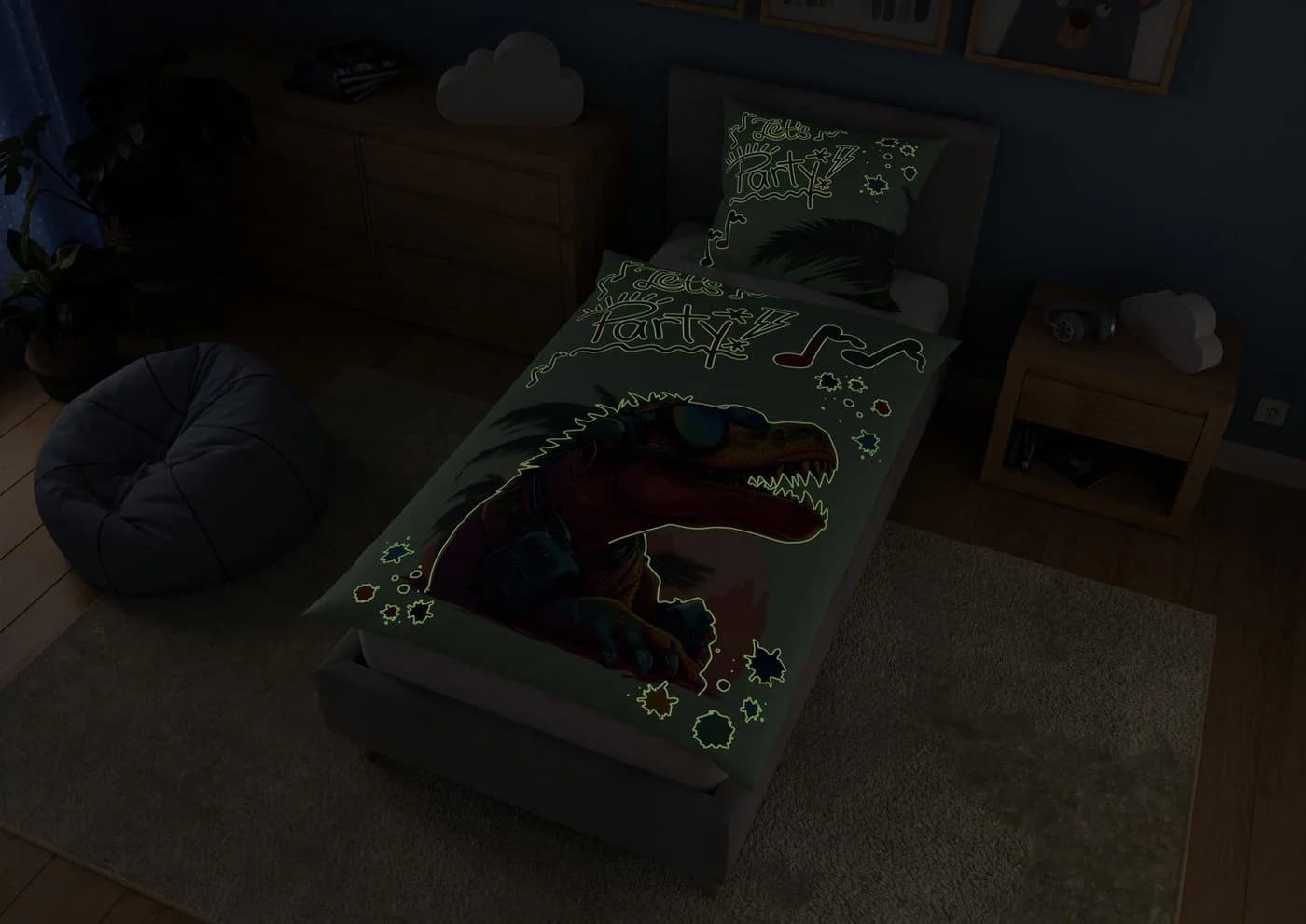 Carpe Sonno Kinderbettwäsche Glow in the Dark Dinosaurier Bunt - Bild 4