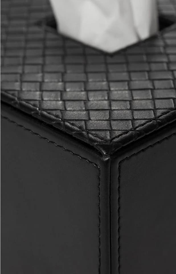 JOOP! Papiertuchbox Schwarz Quadratisch mit Metallbadge