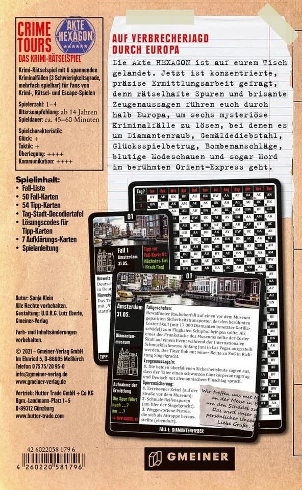 GMEINER Crime Tours - Akte Hexagon Strategiespiel - Bild 5