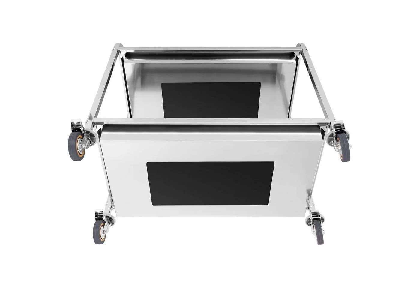 Royal Catering Servierwagen 2 Mulden Edelstahl Transportwagen Gastro