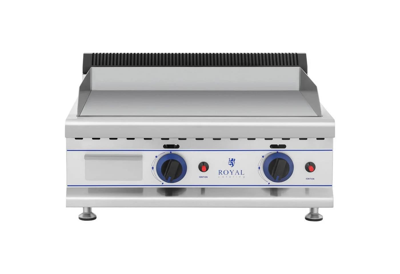 Royal Catering Gas-Doppelgrill 65 cm Edelstahl Karbonstahl