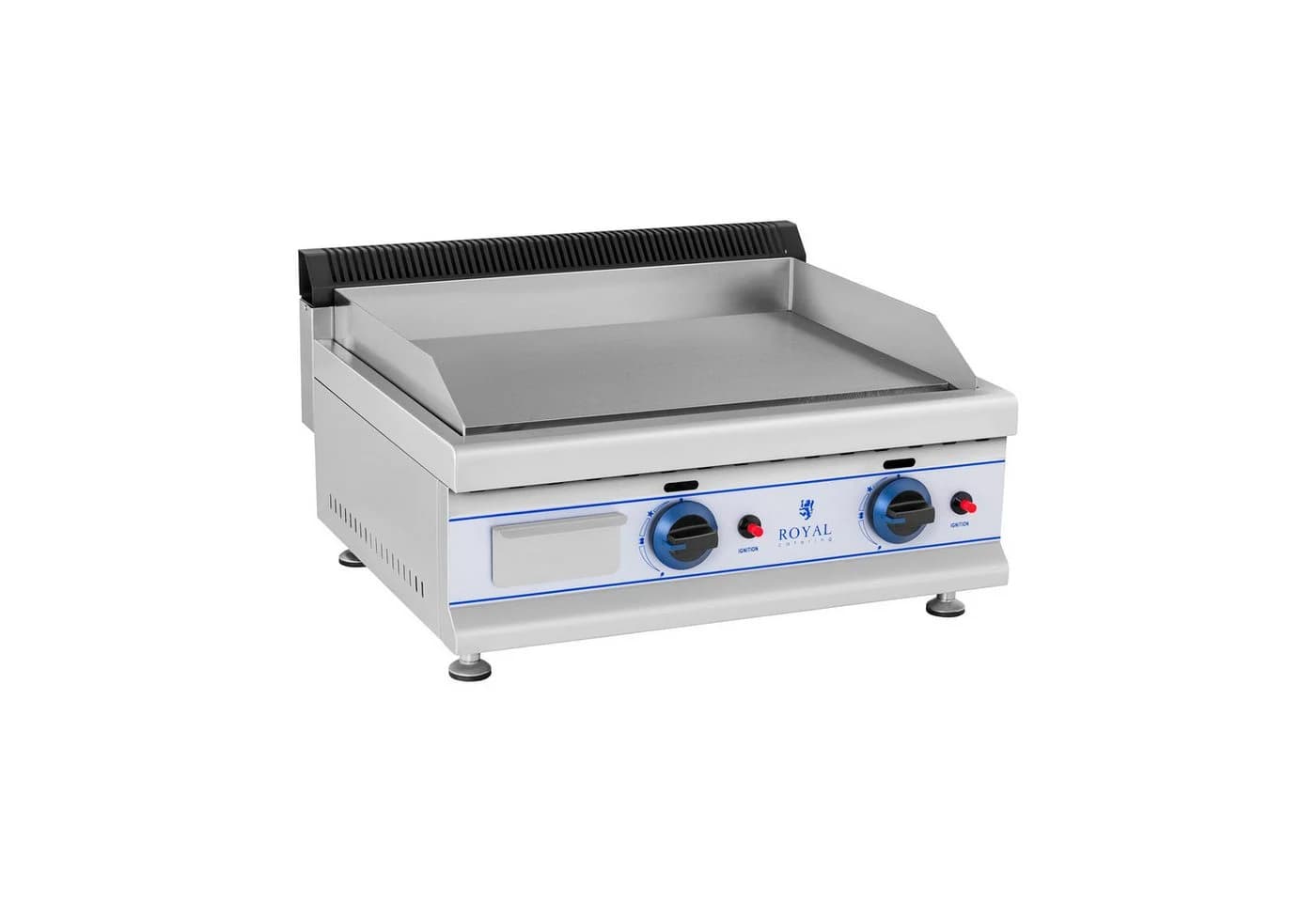 Royal Catering Gas-Doppelgrill mit Gusseisen-Grillplatte und Spritzschutz - Bild 2