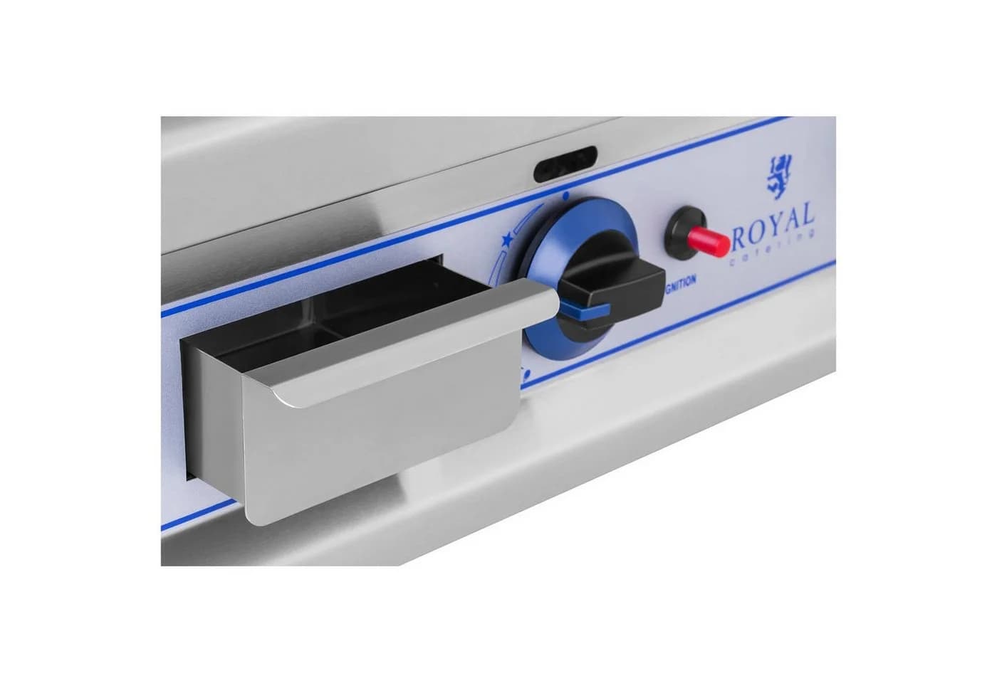 Royal Catering Gas-Doppelgrill mit Gusseisen-Grillplatte und Spritzschutz - Bild 4