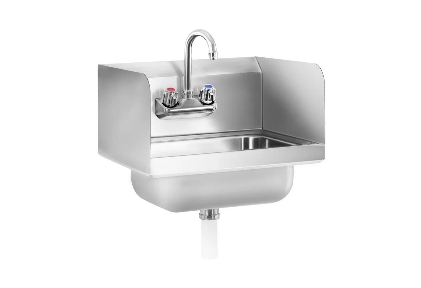 Royal Catering Edelstahl-Handwaschbecken mit Armatur & Spritzschutz - Bild 2