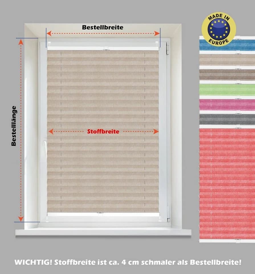 DomDeco Plissee Melange Braun Klemmfix ohne Bohren - Bild 3