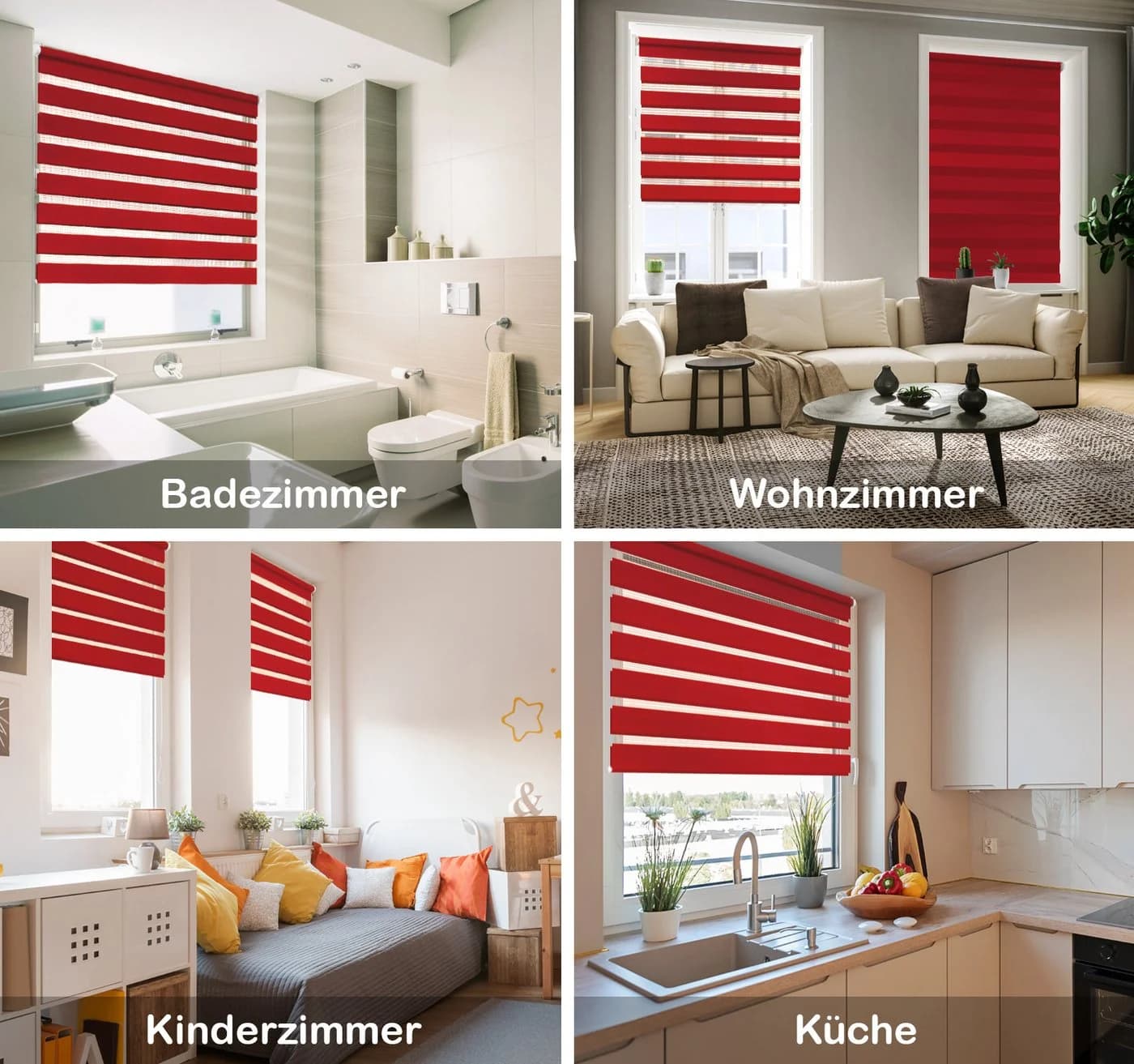 Doppelrollo Duo-Rollo Klemm Fix Fenster-Rollo DomDeco Klemm- oder Schraubmontage Sicht- und Blendschutz