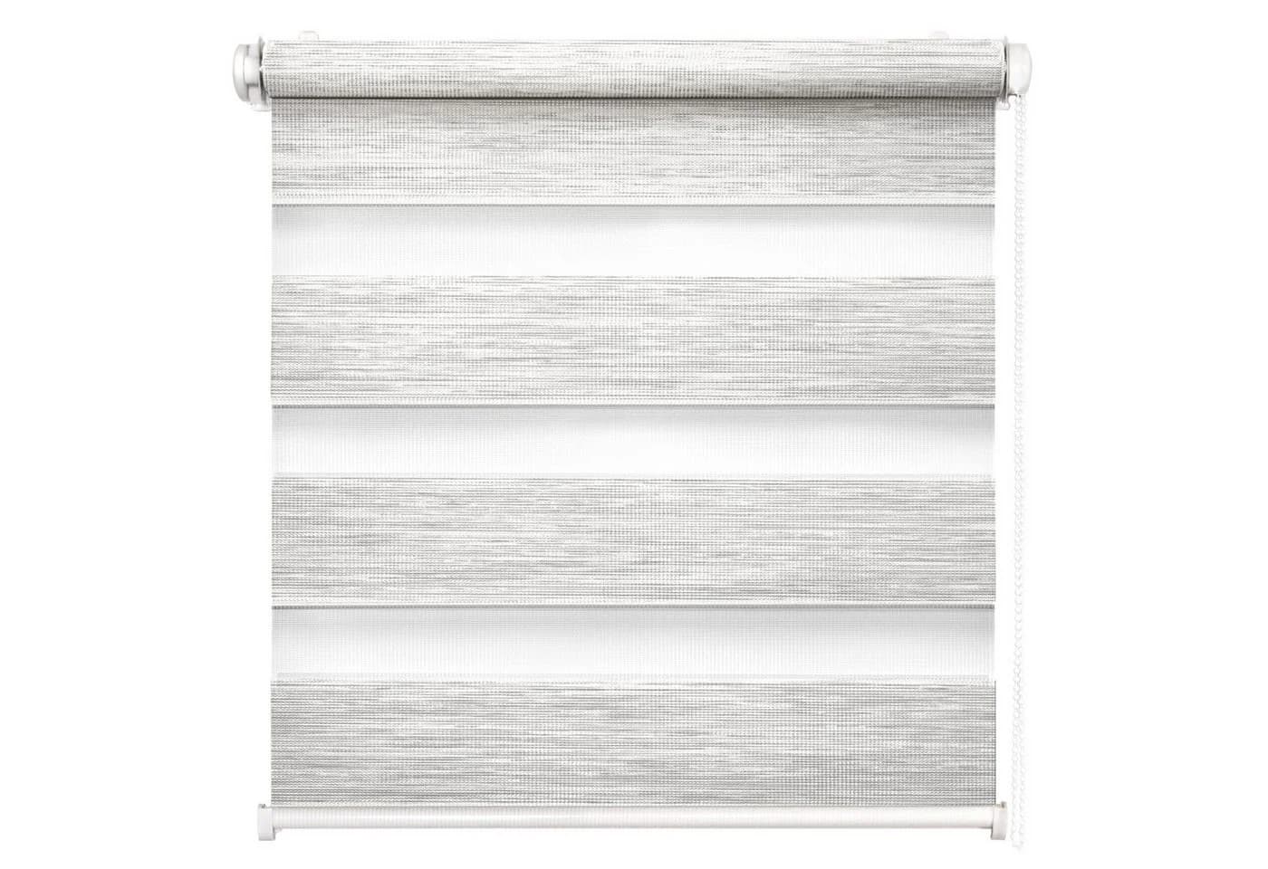 DomDeco Doppelrollo Klemmfix Weiß Kettenzug - Bild 2