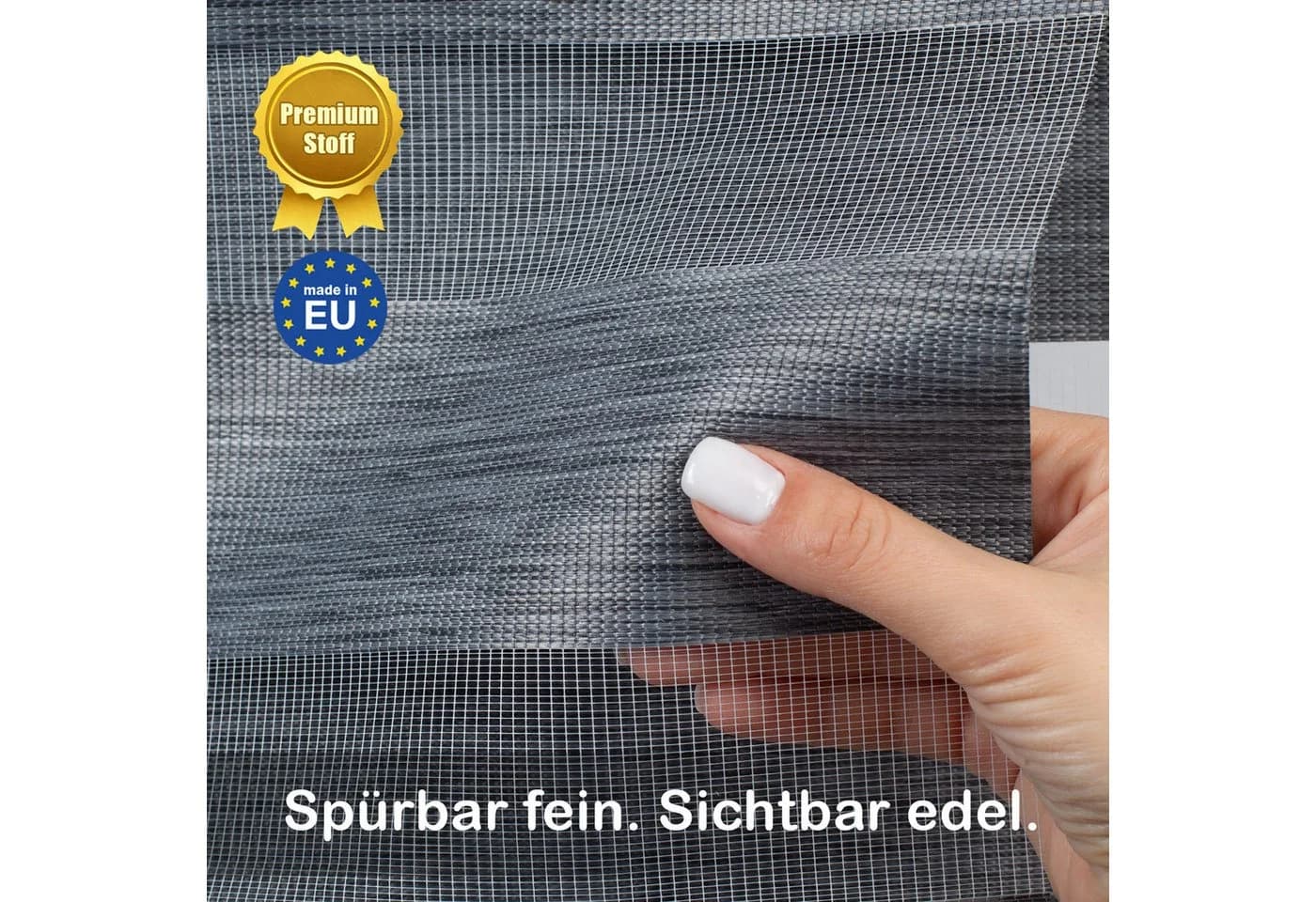 DomDeco Doppelrollo Klemmfix Grau ohne Bohren Kettenzug - Bild 5