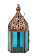 Meena Teelichthalter Blau Kupfer Metall Handarbeit Bild 1