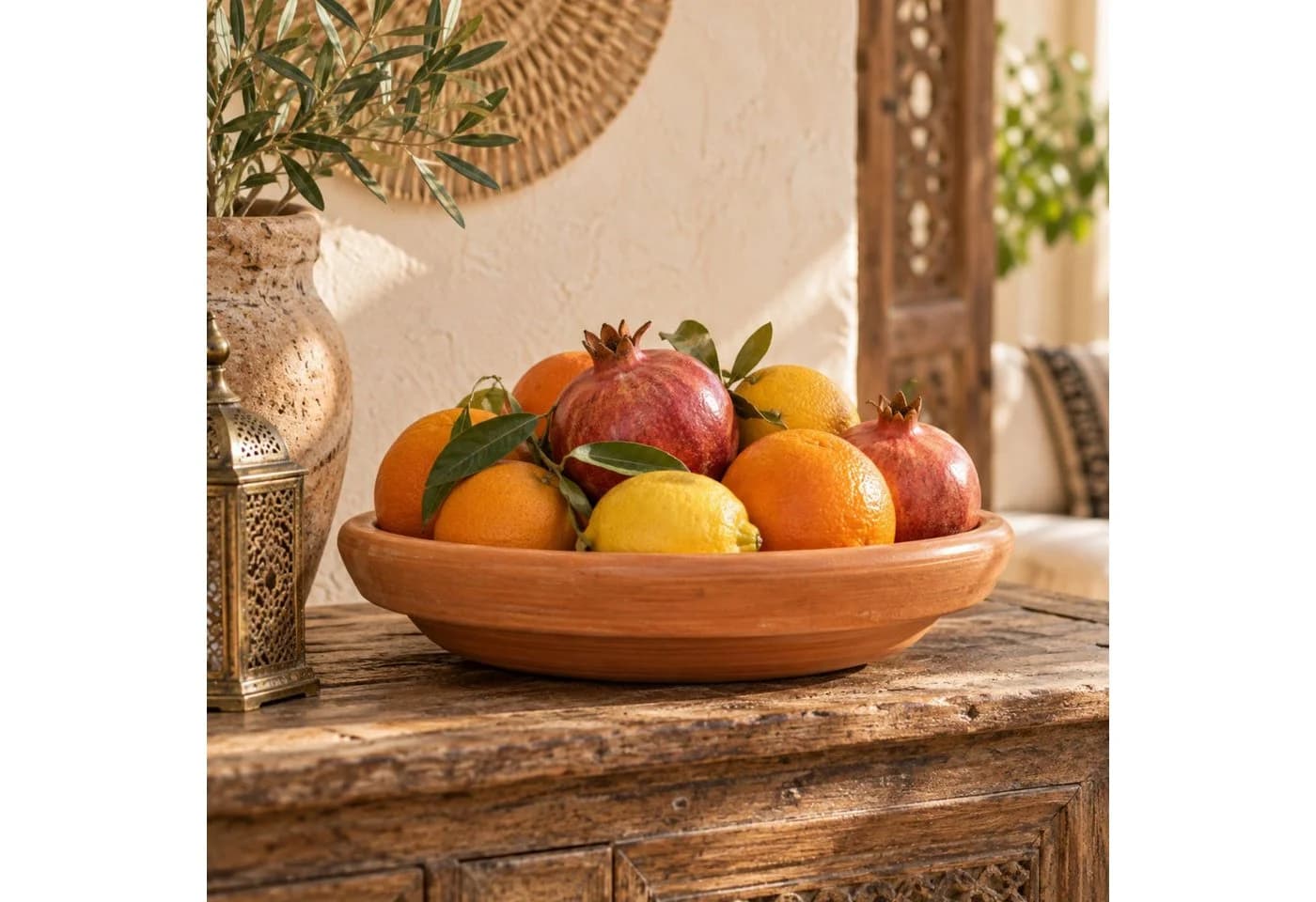 Marrakesch Orient & Mediterran Interior Teller Tajine Natur Lehm 35 cm - Bild 3