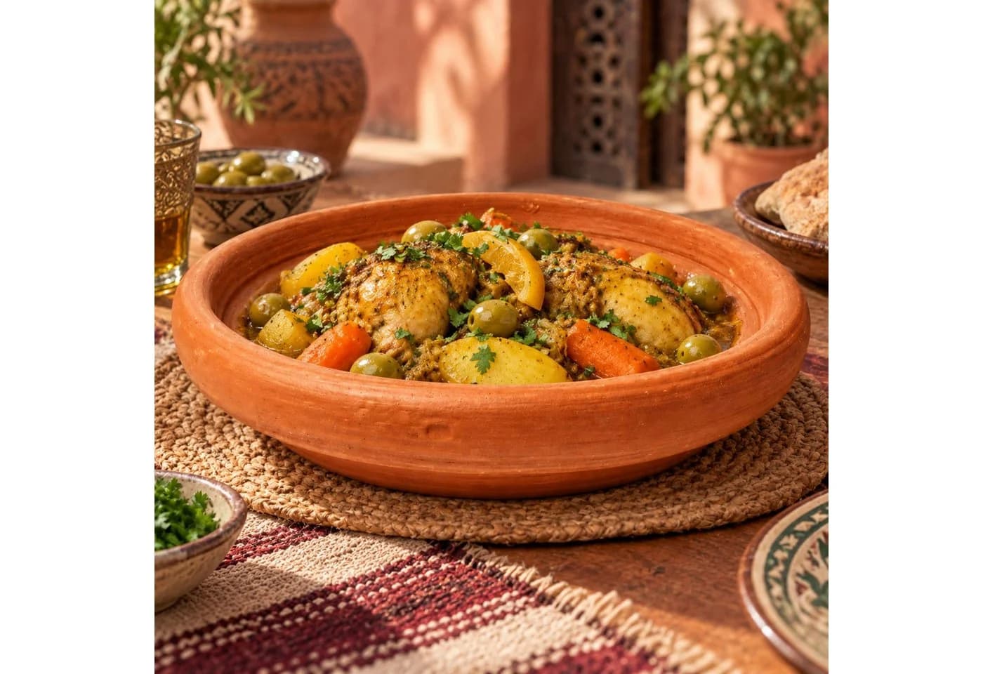 Marrakesch Orient & Mediterran Interior Teller Tajine Natur Lehm 35 cm - Bild 5