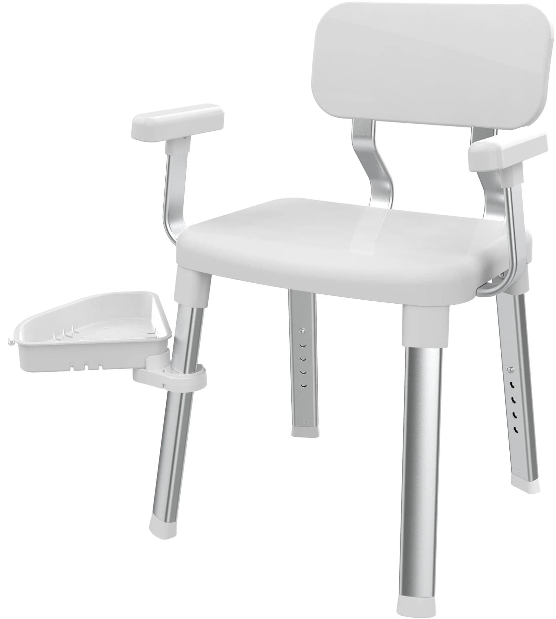 Dusch- und Badhocker aus Kunststoff, Weiß, Ergonomisch