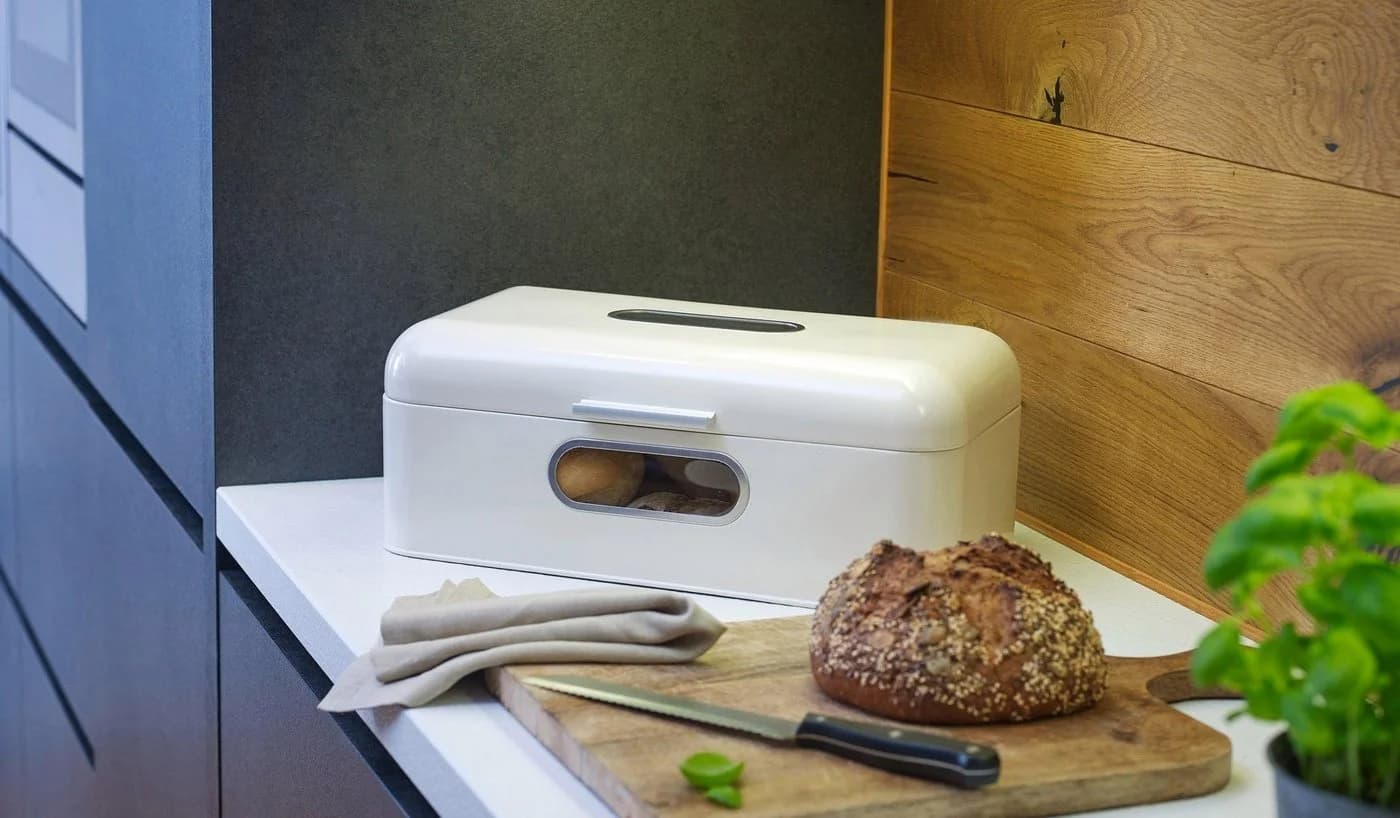 Echtwerk Brotkasten Weiß Metall Rechteckig - Bild 3