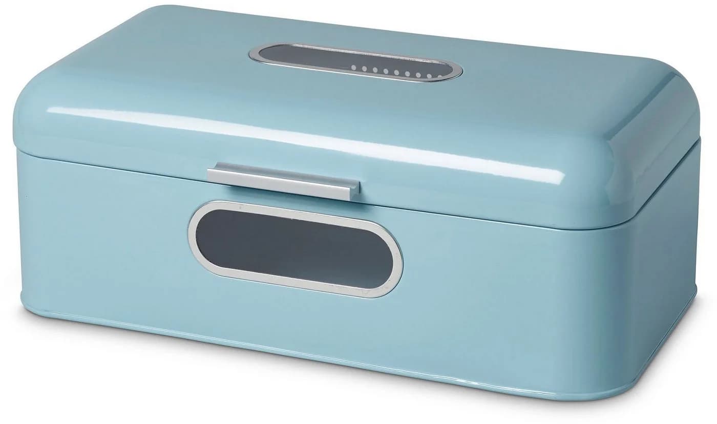 ECHTWERK Brotkasten Retro Metall Blau mit Sichtfenstern - Bild 2
