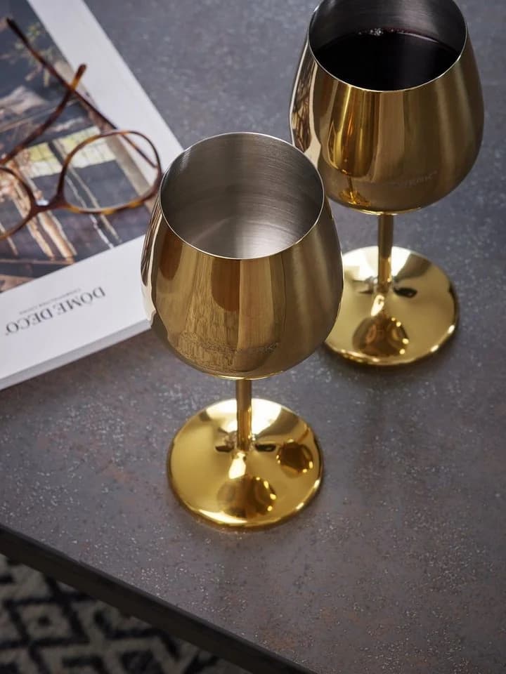 ECHTWERK Weinglas-Set 6-tlg. Edelstahl PVD goldfarben - Bild 5