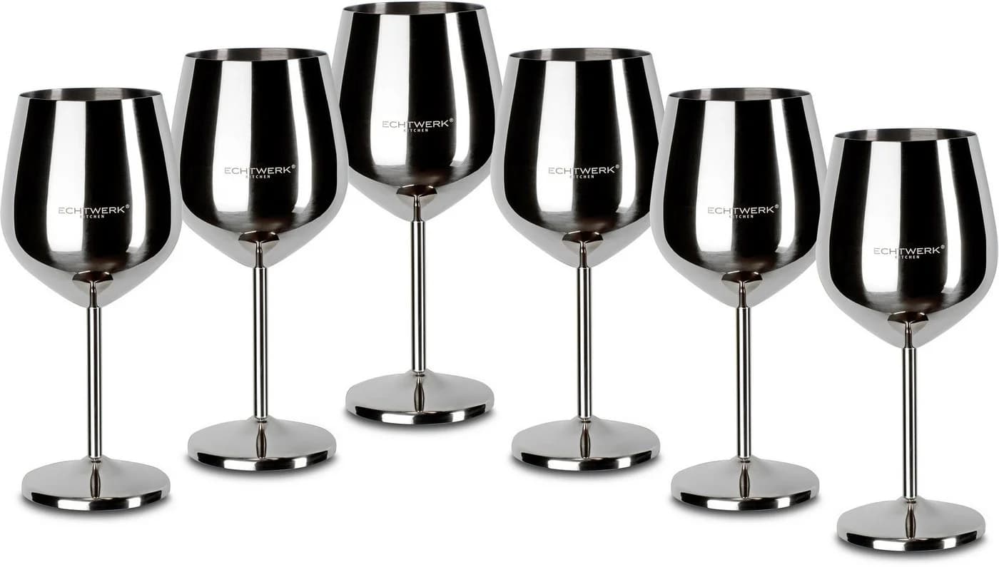 ECHTWERK Weinkelch-Set 6-tlg. Edelstahl silber - Bild 2
