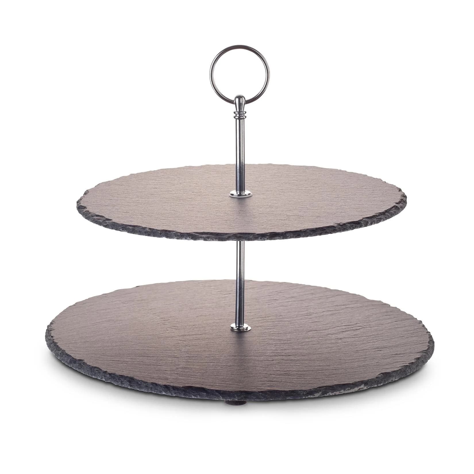 ECHTWERK Schiefer Etagere 2-Stöckig