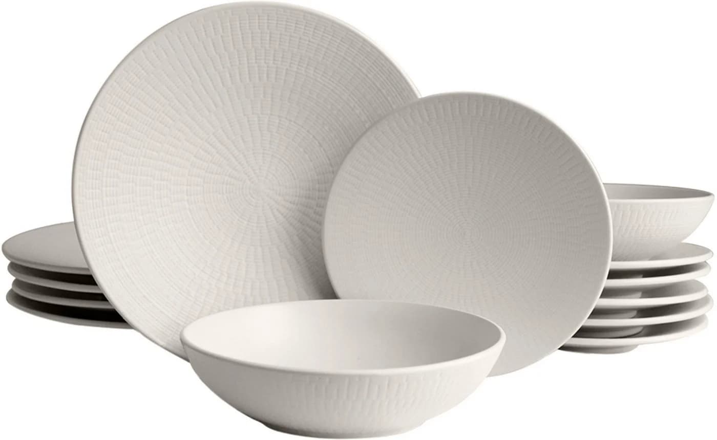 ECHTWERK Tafelservice Blanka Nature-Design 18-tlg. Beige Steingut - Bild 2