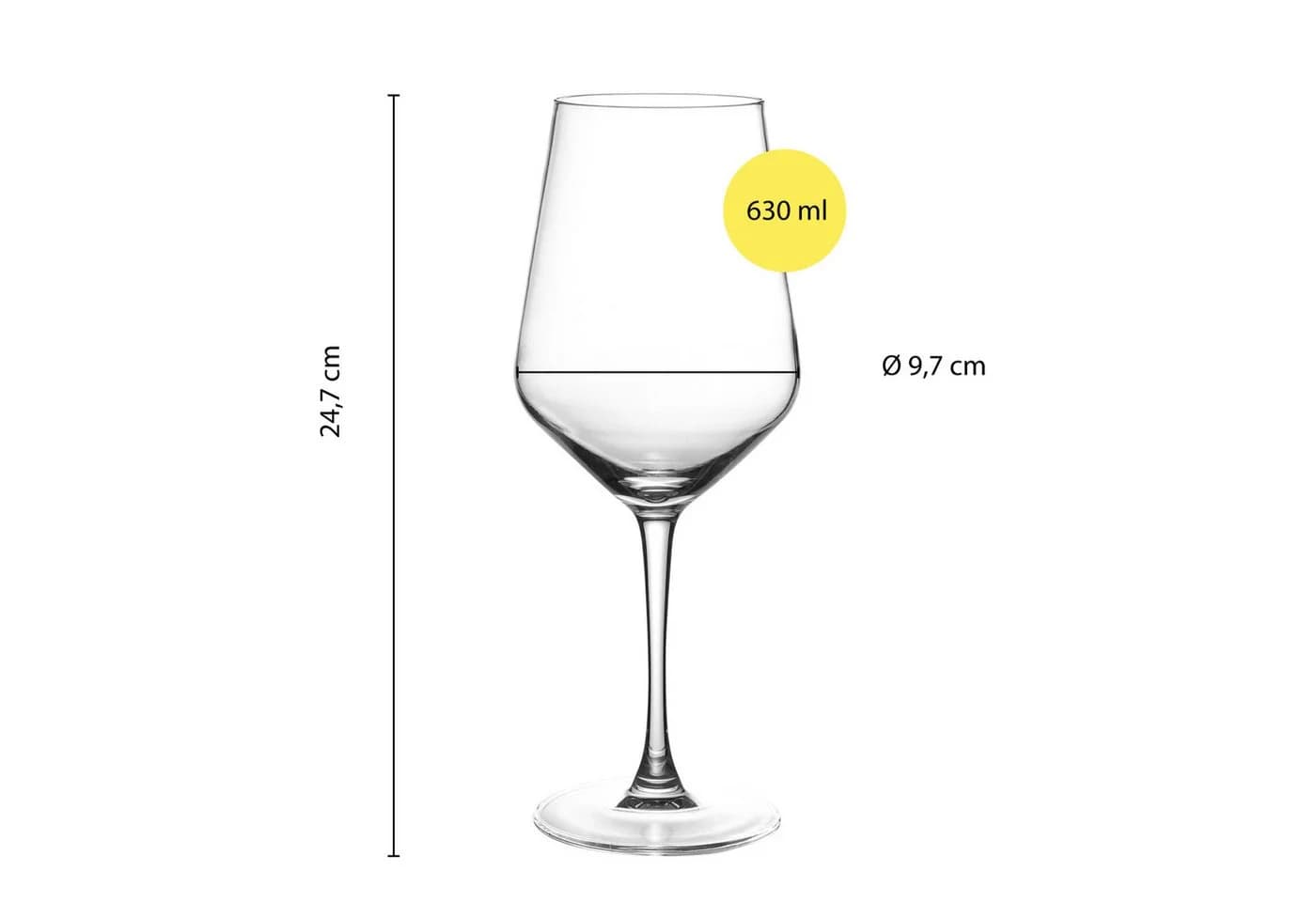 ECHTWERK Rotweinglas-Set 6-tlg. ca. 620 ml Glas transparent - Bild 3