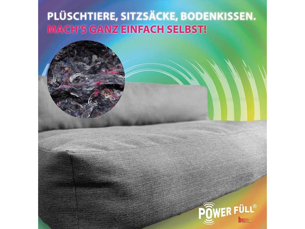 POWER FÜLL Füllwatte 5 kg Grau Bunt Stopfmaterial - Bild 5