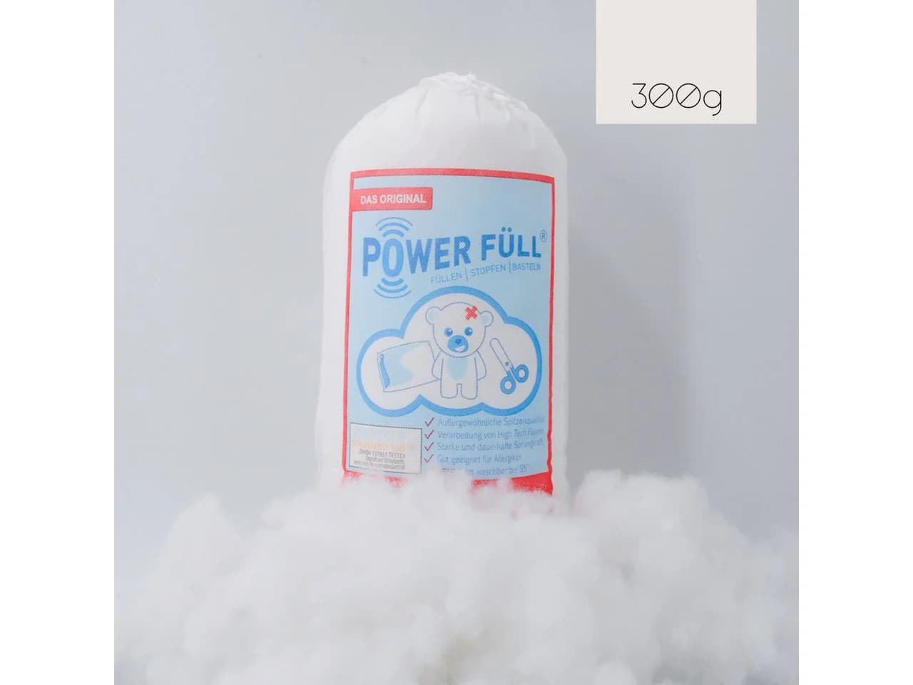POWER FÜLL Füllwatte 300g Weiß Allergikerfreundlich Hochwaschbar - Bild 2