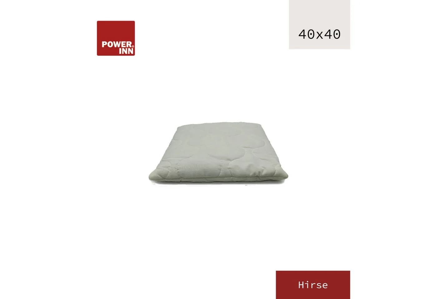 POWER INN Hirsekissen 40x40 cm 100% Baumwolle Weiß