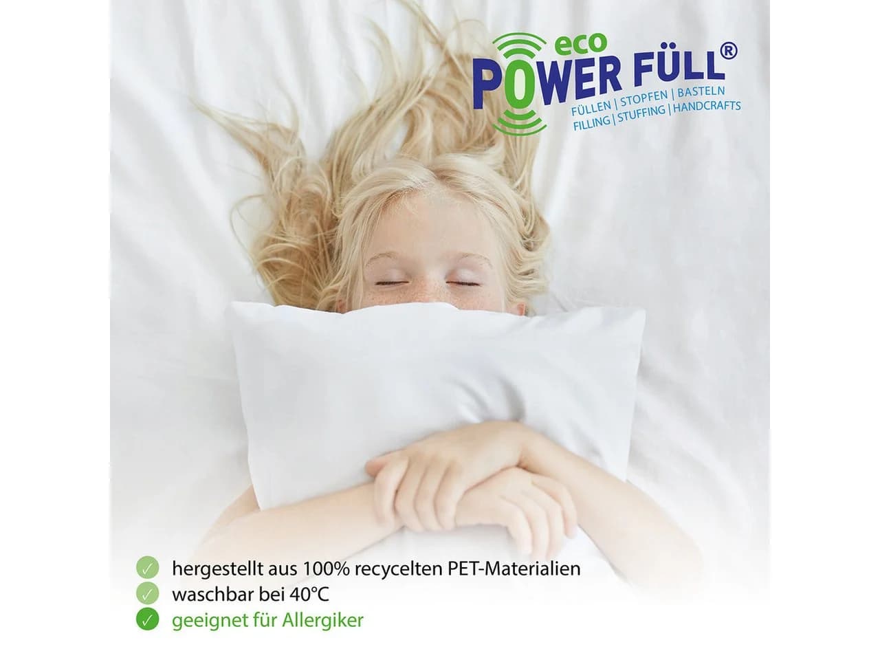POWER FÜLL Kissenfüllung eco weiß 1 kg nachhaltige Füllwatte recycelt - Bild 5