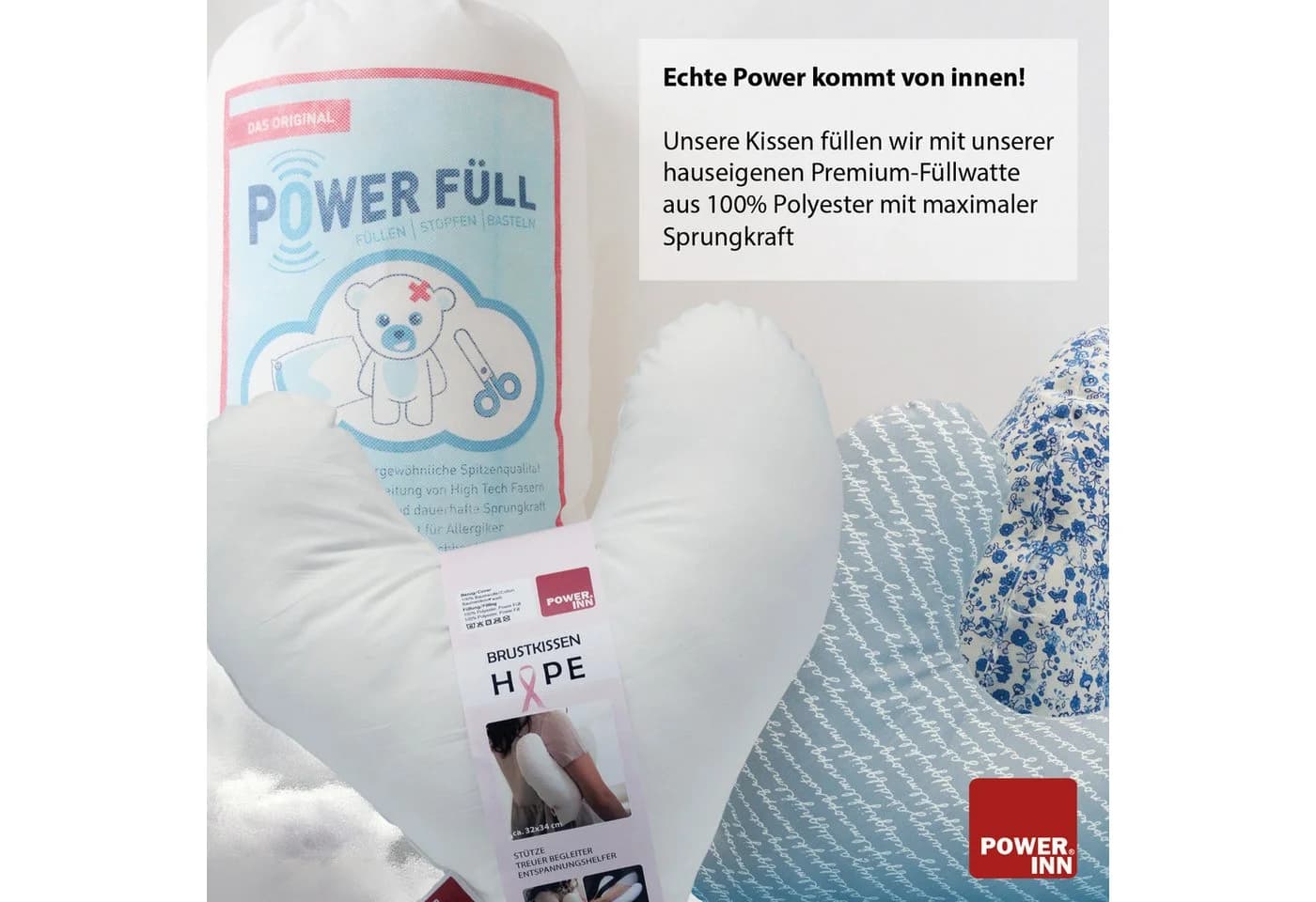 POWER INN Brustkissen HOPE Rosa Herzförmig Lagerungskissen Masektomie - Bild 4