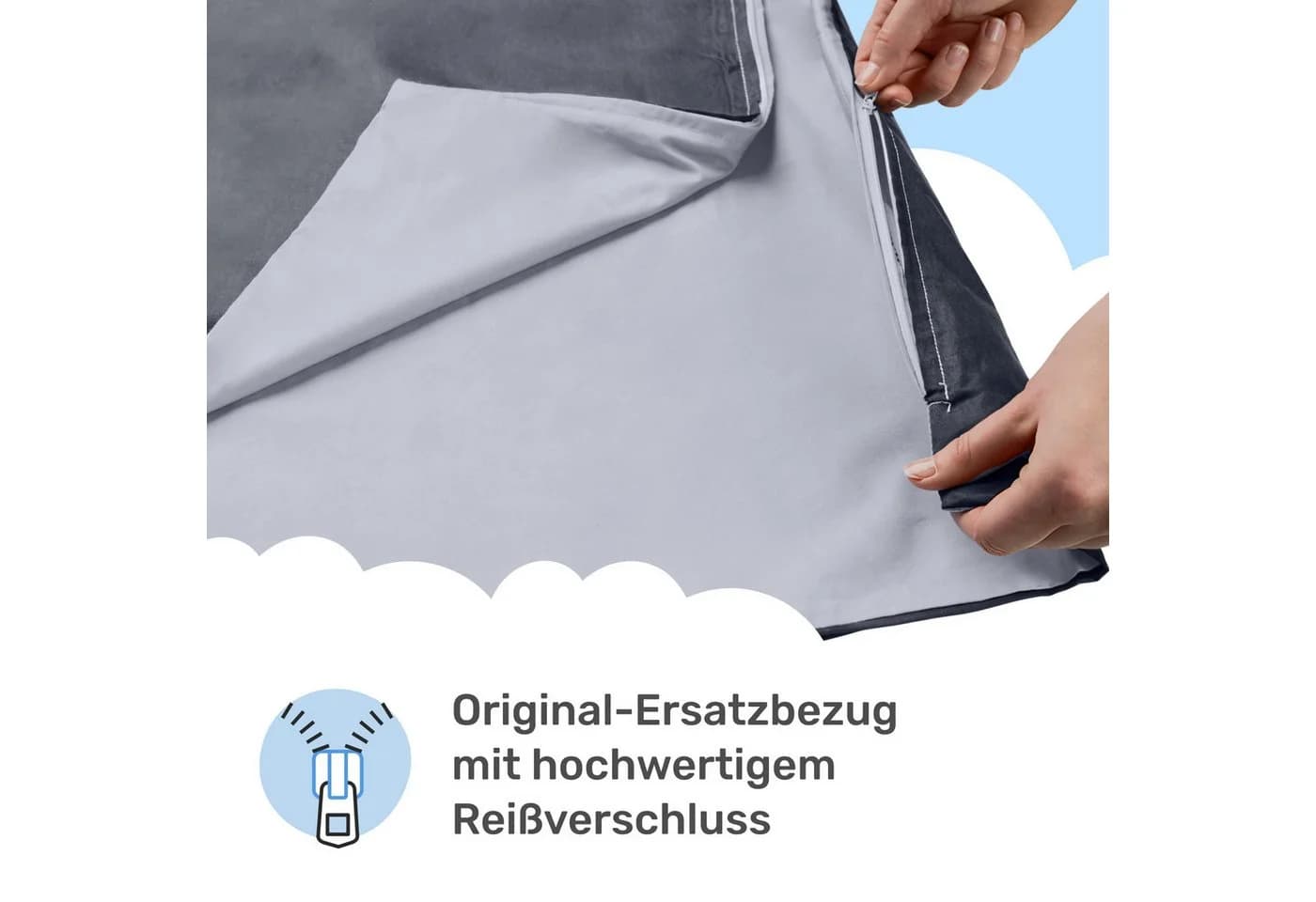 Dailydream Ersatzbezug Gewichtsdecke Edition Elefant Grau Baumwolle