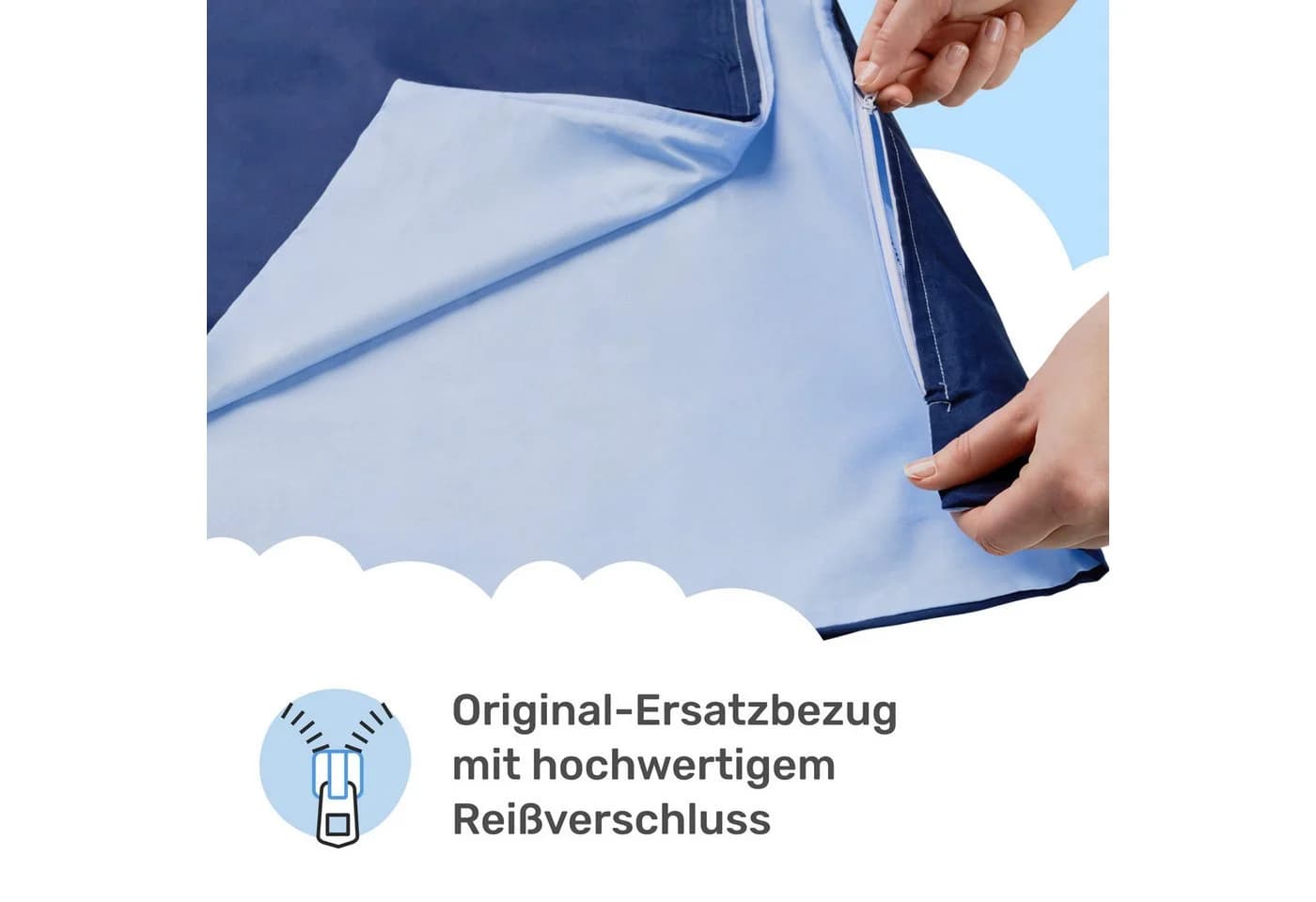 Dailydream Gewichtsdecke Ersatzbezug Elefant Blau 100% Baumwolle