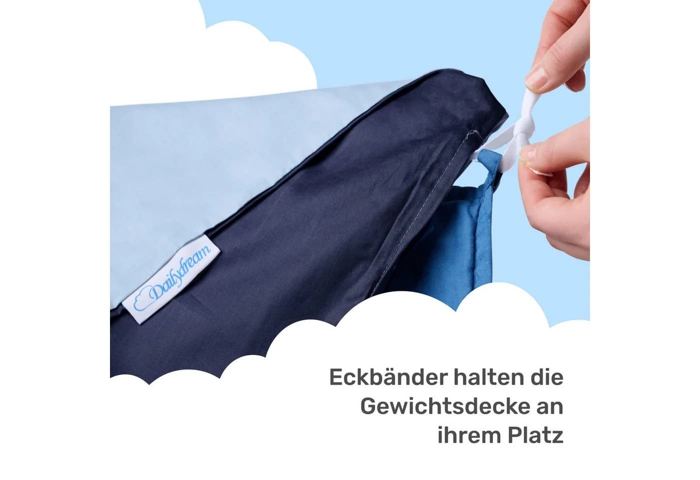 Dailydream Gewichtsdecke Ersatzbezug Elefant Blau 100% Baumwolle - Bild 3