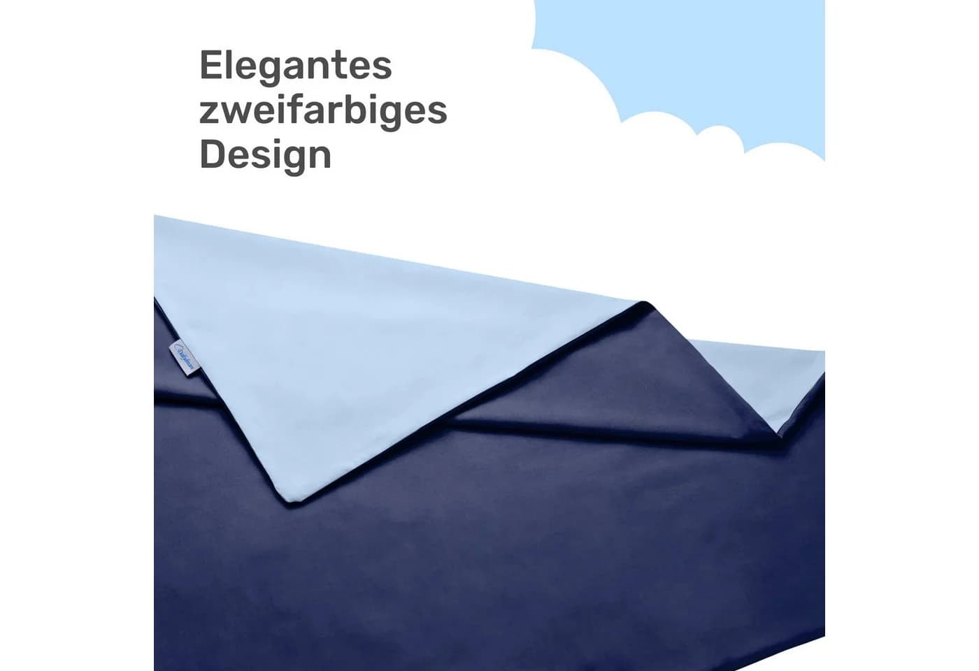 Dailydream Gewichtsdecke Ersatzbezug Elefant Blau 100% Baumwolle - Bild 4