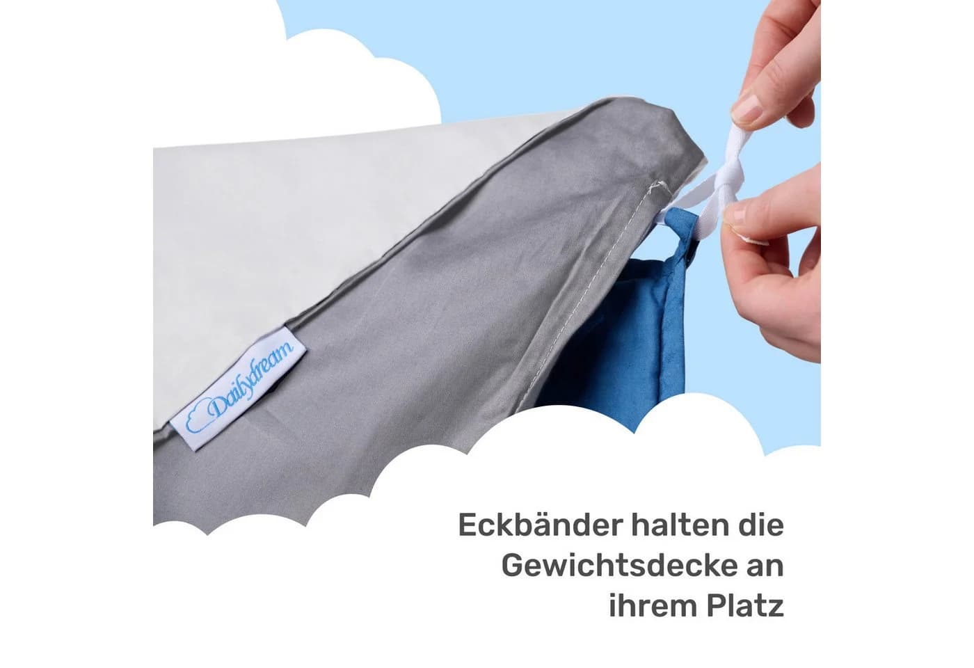 Dailydream Gewichtsdecke Ersatzbezug Weiß Premium Baumwolle - Bild 3