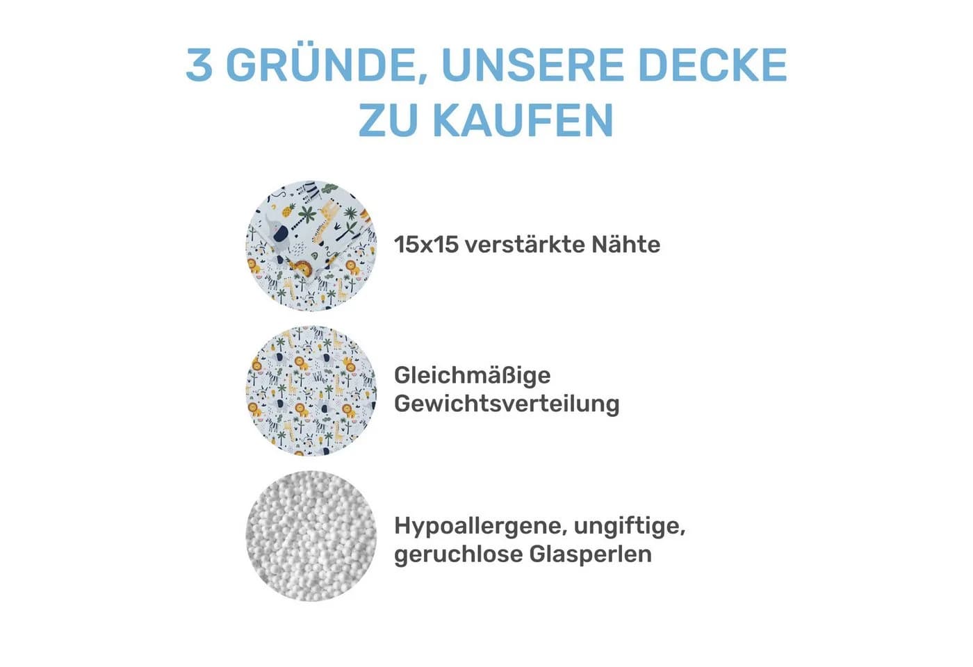 Dailydream Kinder Gewichtsdecke Safari Motiv 100% Baumwolle - Bild 3