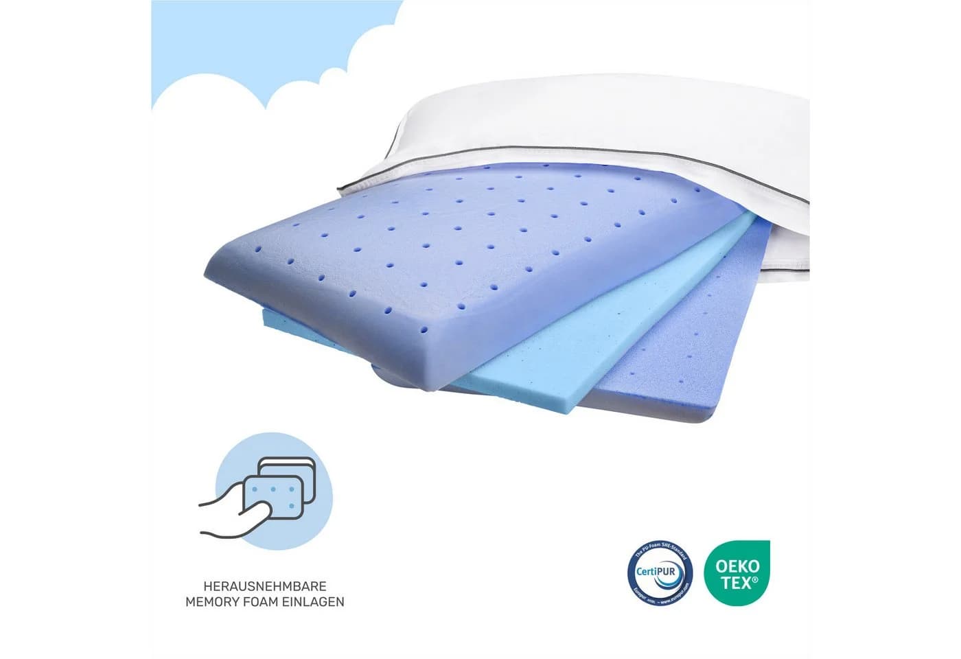 Dailydream CozyCloud Wende-Kissen Mikrofaser Memory Foam - Bild 4