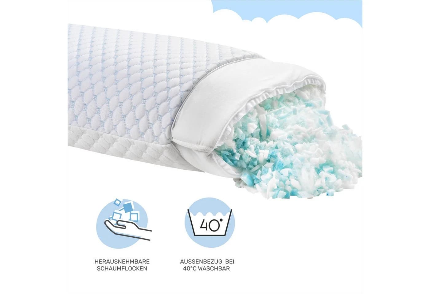 Dailydream FlexiCloud Nackenkissen Memory Foam SENSICE Weiß - Bild 4