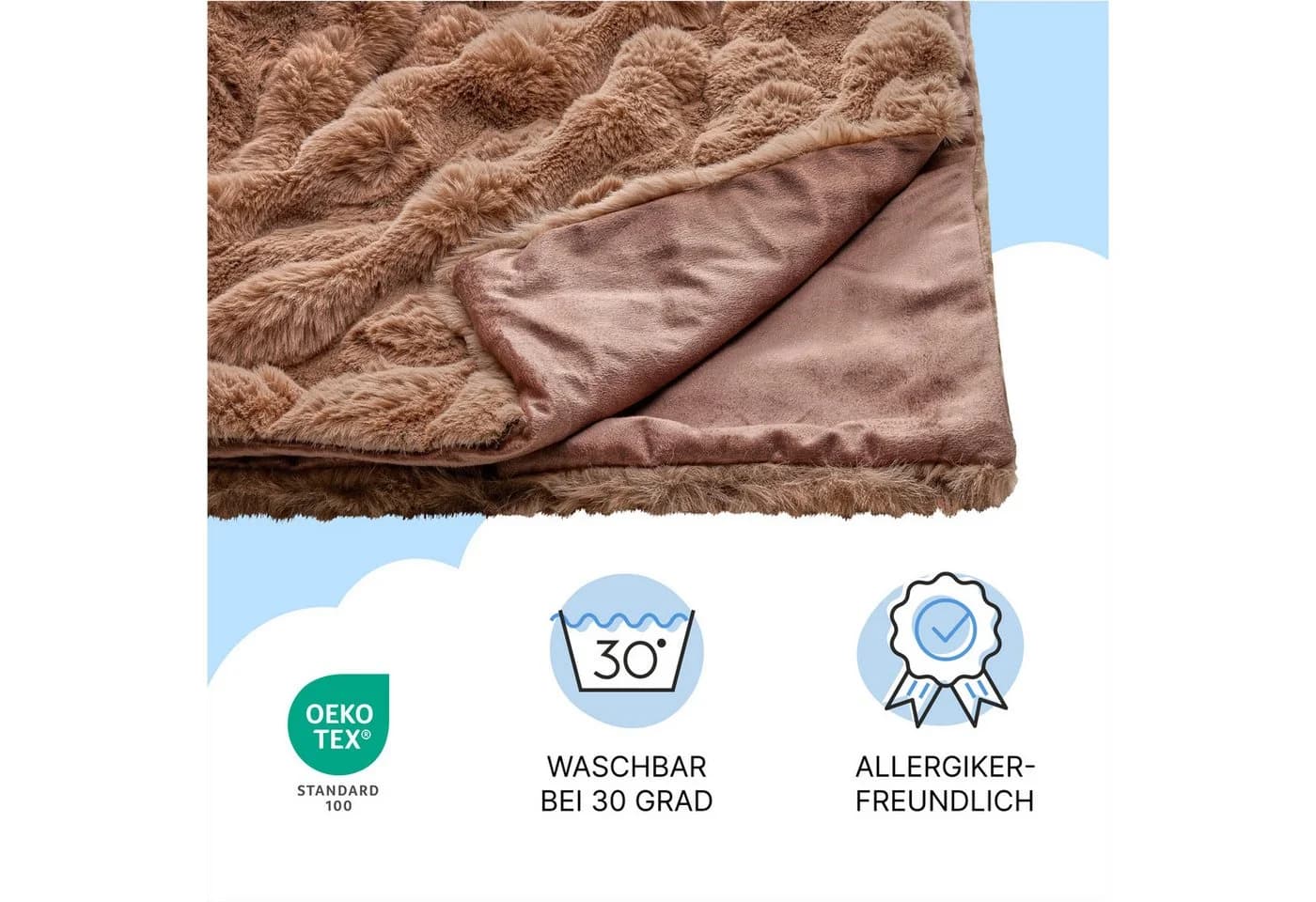Dailydream Kunstfell Kuscheldecke Beige 150x200 cm - Bild 3