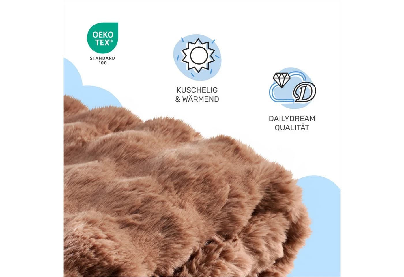 Dailydream Kunstfell Kuscheldecke Beige 150x200 cm - Bild 4