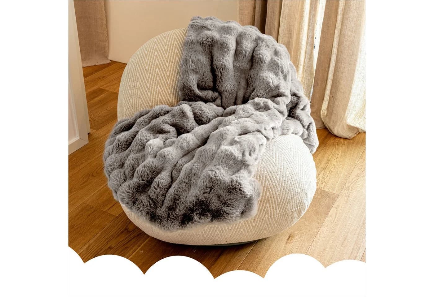 Dailydream Kuscheldecke grau Kunstfell 150x200 cm - Bild 4