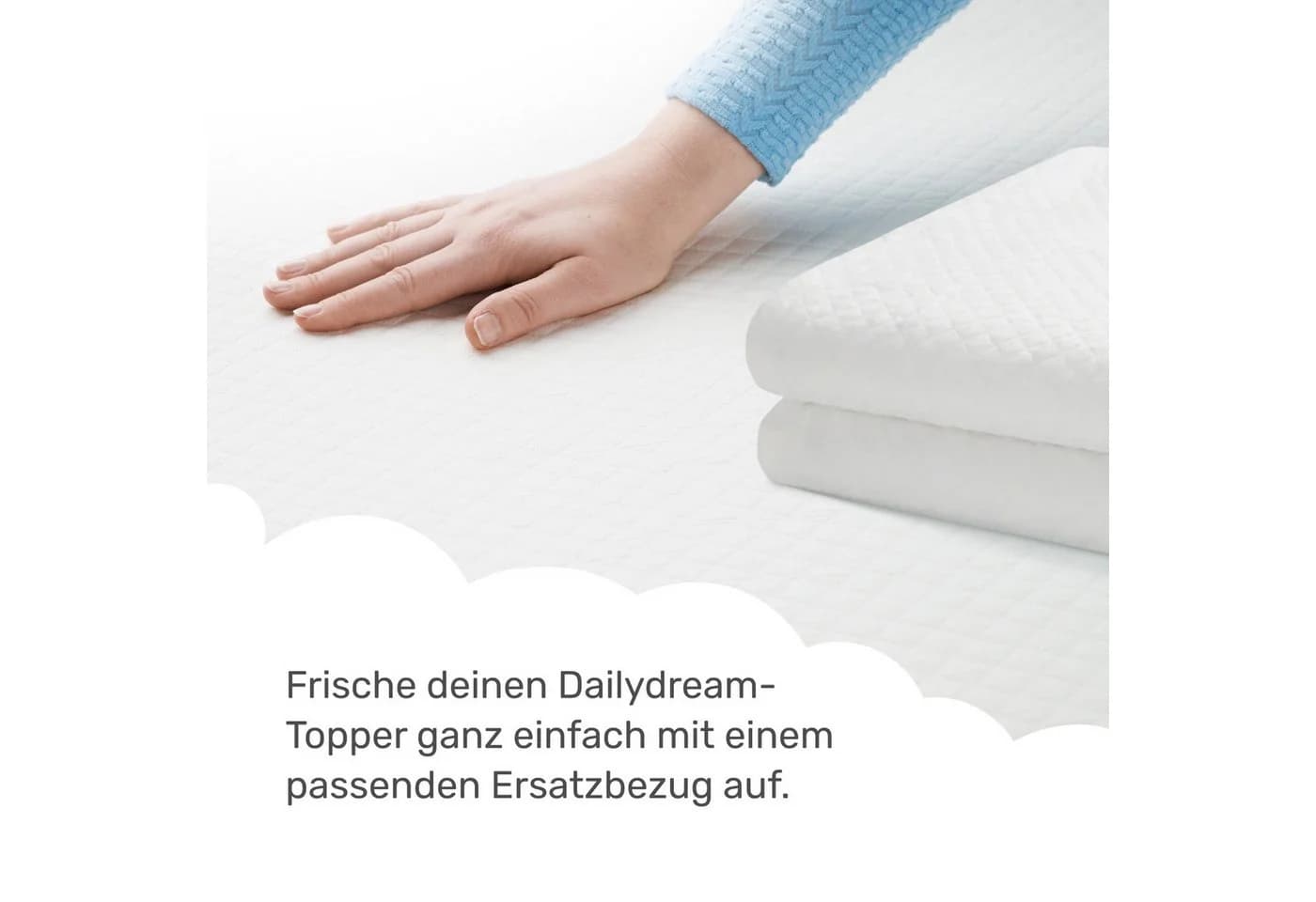 Dailydream Topper Ersatzbezug Pure mit 3-seitigem Reißverschluss