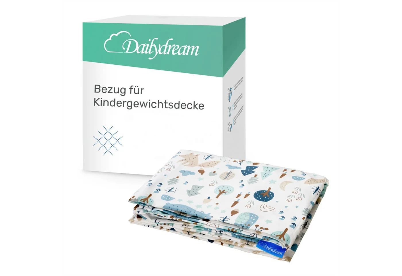 Dailydream Ersatzbezug für Kindergewichtsdecke Premium Baumwolle mit Eckbändern - Bild 2
