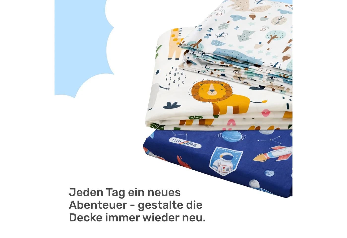 Dailydream Ersatzbezug für Kindergewichtsdecke Premium Baumwolle mit Eckbändern - Bild 4