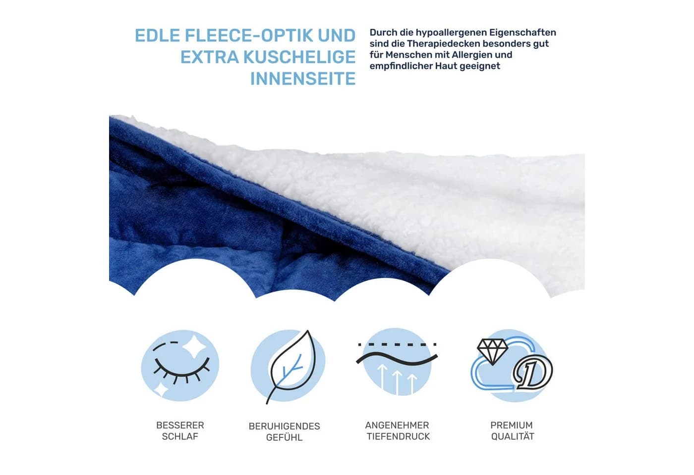 Dailydream Gewichtsdecke Blau Anti Stress Effekt Therapiedecke - Bild 4