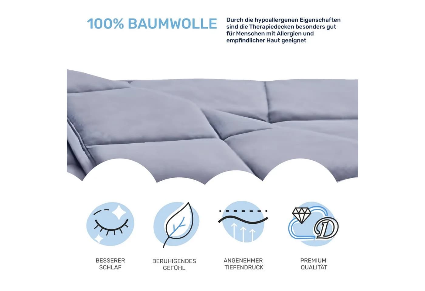 Dailydream Gewichtsdecke Grau Therapiedecke mit Glasperlen - Bild 4