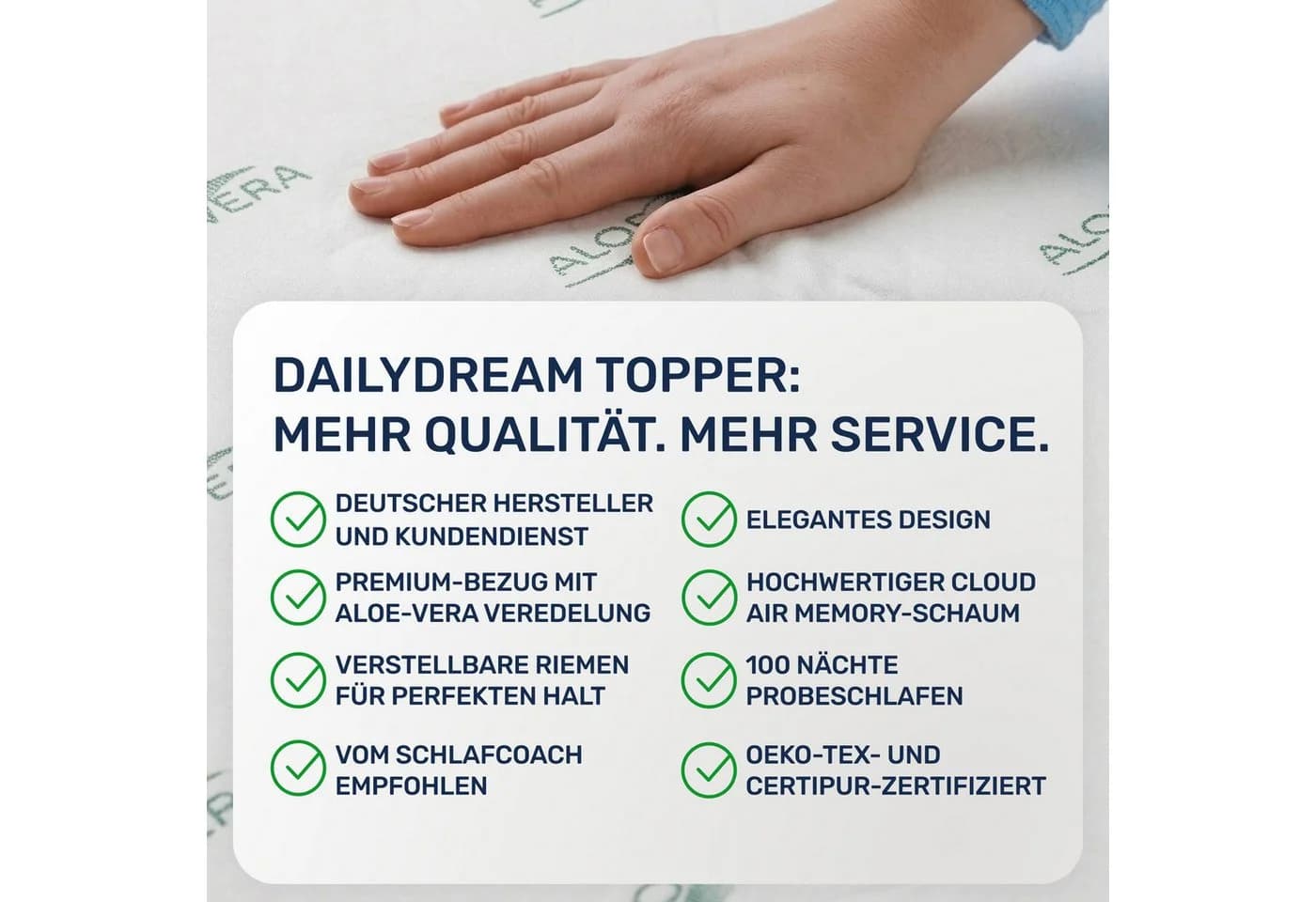 Dailydream Topper Edition Aloe Vera Druckentlastend Allergikerfreundlich