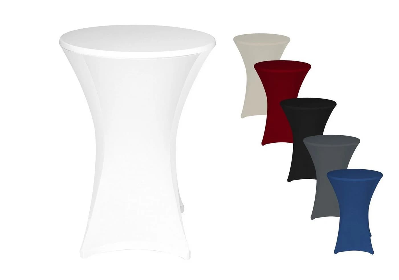 TexDeko Stehtischhusse Stretch Weiß Polyester - Bild 2
