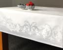 Libusch® Damast-Tischdecke Prinzipal Weiß Ornamentales Muster Jacquardgewebe Bild 1