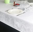 Libusch® Damast-Tischdecke Prinzipal Weiß Ornamentales Muster Jacquardgewebe Bild 2